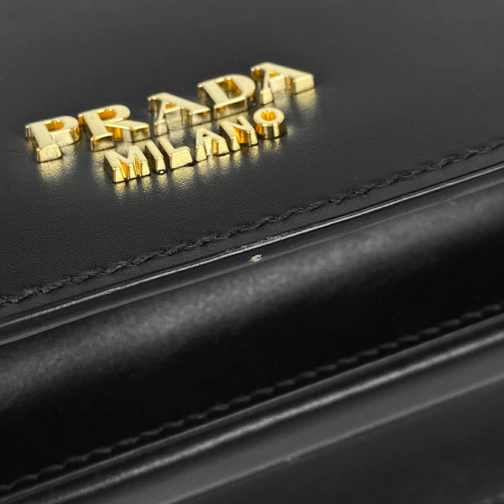 Prada Logo Handbag Double Face Leather Nero Black - Picture 3 of 6